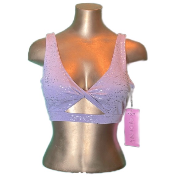 Kyoyo Other - Yoga Sports Bra Lilac Metallic Padded Bra Medium Kyoyo